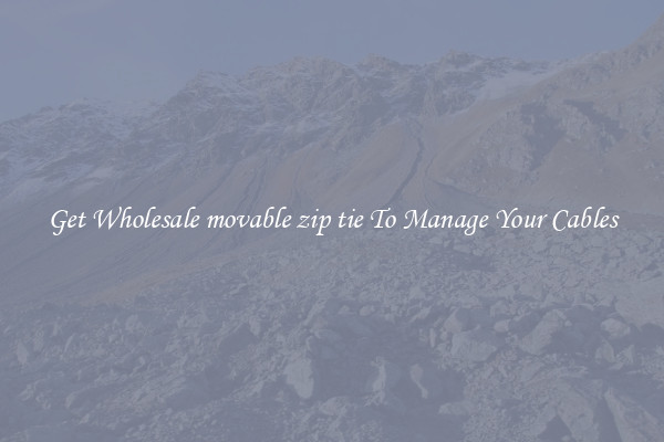 Get Wholesale movable zip tie To Manage Your Cables