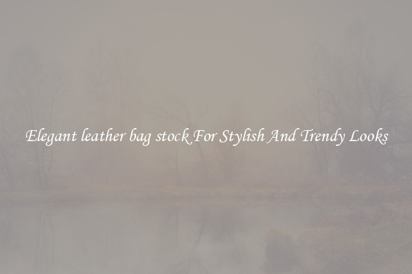 Elegant leather bag stock For Stylish And Trendy Looks
