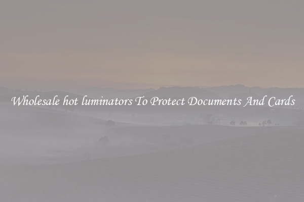 Wholesale hot luminators To Protect Documents And Cards