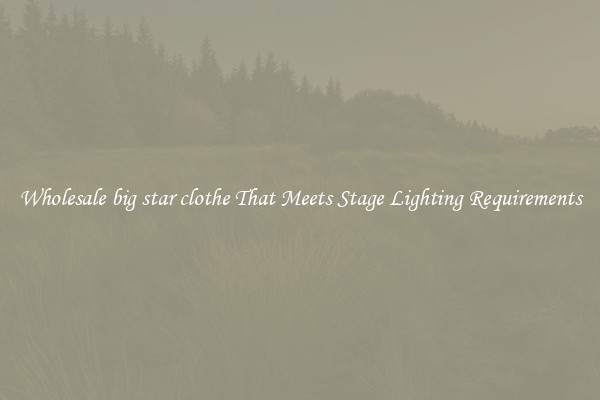 Wholesale big star clothe That Meets Stage Lighting Requirements
