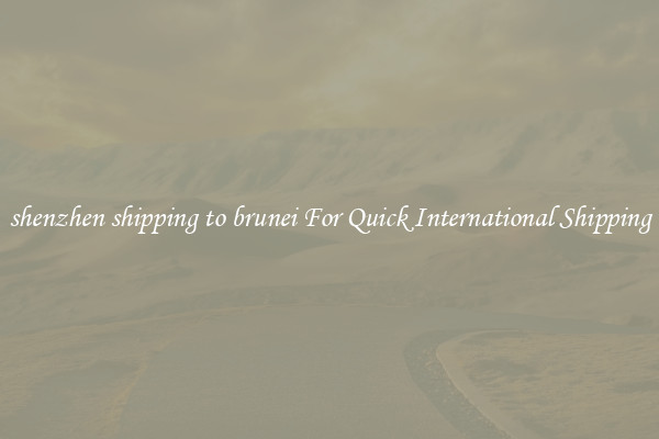 shenzhen shipping to brunei For Quick International Shipping