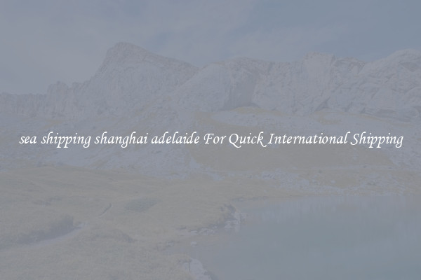 sea shipping shanghai adelaide For Quick International Shipping
