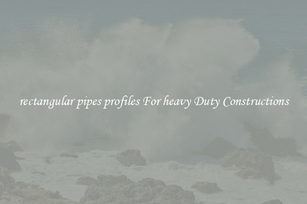 rectangular pipes profiles For heavy Duty Constructions