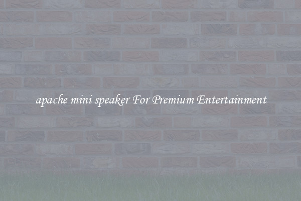 apache mini speaker For Premium Entertainment