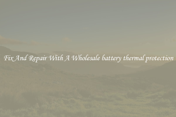 Fix And Repair With A Wholesale battery thermal protection